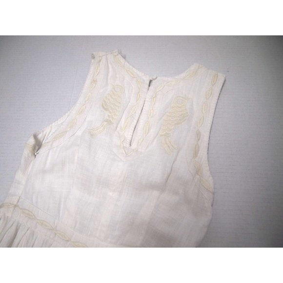Free People Womens Womens Dress 0 White Birds of A Feather Embroidered Fit Flare - Picture 7 of 8